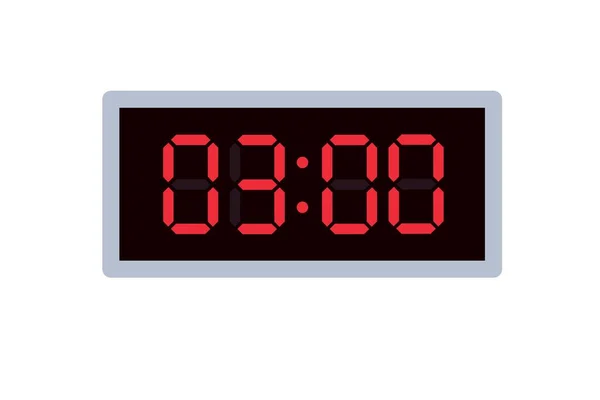 Vector Ilustração Plana Relógio Digital Exibindo Ilustração Alarme Com Design —  Vetores de Stock