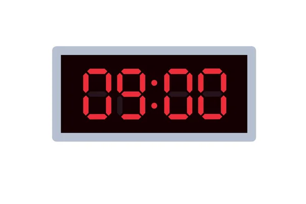 显示11 00的数字时钟的矢量平面插图 用数字数字设计说明报警情况 一个小时的时钟图标 警示牌 — 图库矢量图片