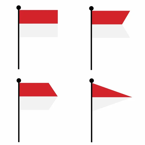 モナコの4つの形状のバージョンに設定されたフラグアイコンを振って アイデンティティ エンブレム インフォグラフィックのための旗竿サインのコレクション — ストックベクタ