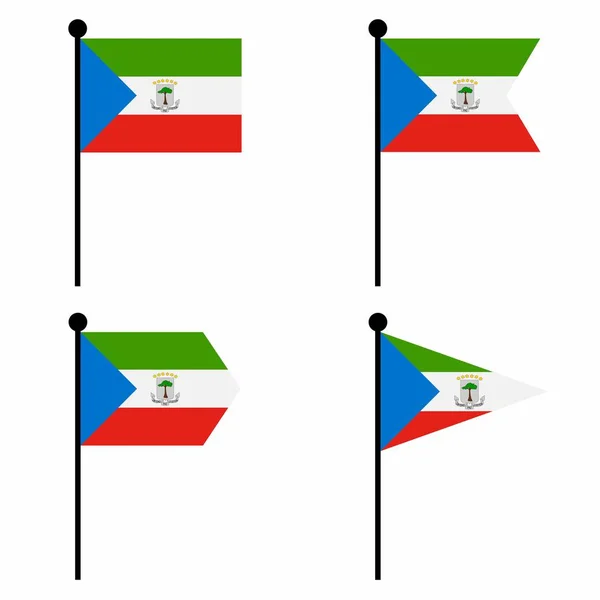 Ikona Flagi Gwinei Równikowej Wersjach Kształtowych Kolekcja Flagowego Znaku Tożsamości — Wektor stockowy