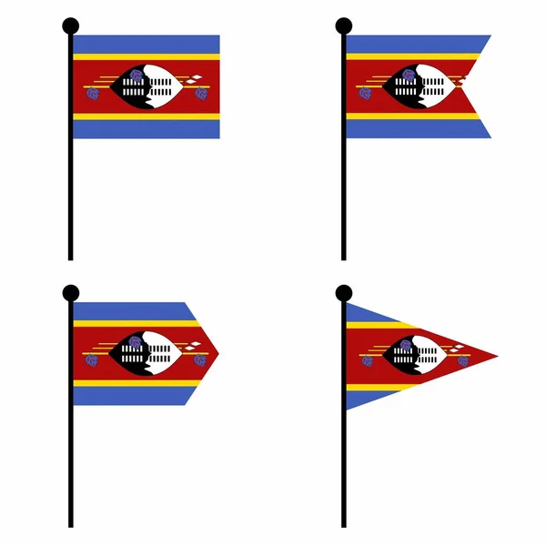 Σουαζιλάνδη Eswatini Κυματίζει Εικονίδιο Σημαία Που Εκδόσεις Σχήμα Συλλογή Πινακίδας — Διανυσματικό Αρχείο