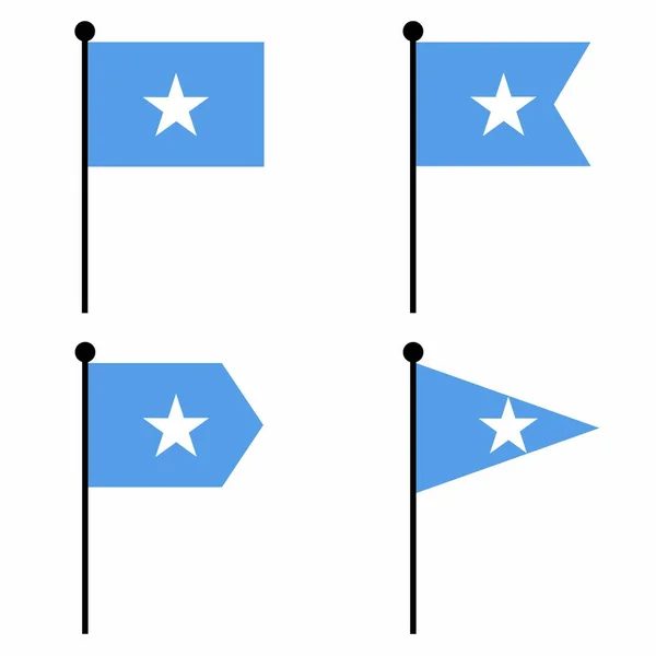 Somalia Ondeando Icono Bandera Versiones Forma Colección Signo Asta Bandera — Archivo Imágenes Vectoriales
