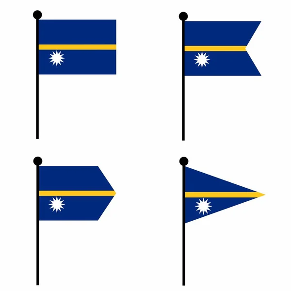 Nauru Ondeando Icono Bandera Versiones Forma Colección Signo Asta Bandera — Archivo Imágenes Vectoriales