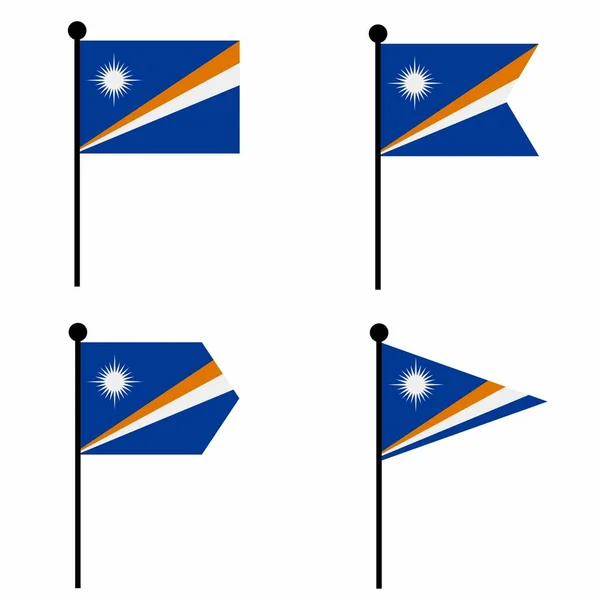 Marshall Eilanden Zwaaien Vlag Pictogram Vormen Verzameling Van Vlaggenmast Teken — Stockvector