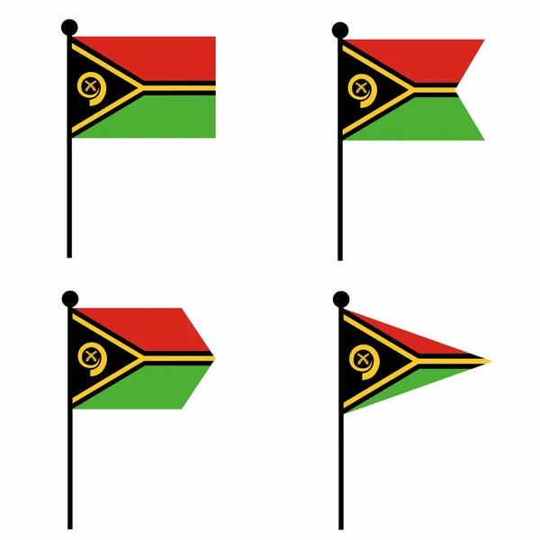 Ікона Прапора Вануату Має Форми Збірка Знаків Флагштока Ідентифікації Емблеми — стоковий вектор