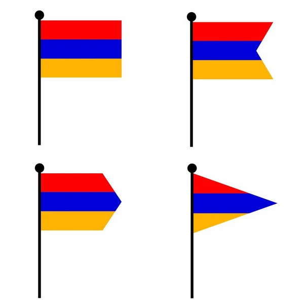 Αρμενία Κυματίζει Εικονίδιο Σημαία Που Εκδόσεις Σχήμα Συλλογή Πινακίδας Για — Διανυσματικό Αρχείο