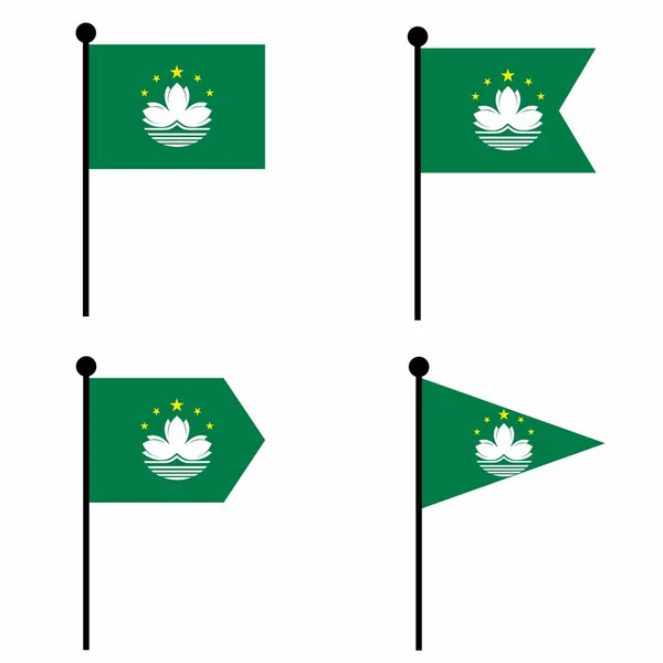 Ikona Flagi Makau Lub Makao Wersjach Kształtowych Kolekcja Flagowego Znaku — Wektor stockowy