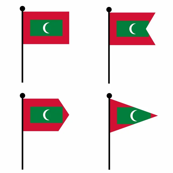 Maldivler Bayrak Sallama Simgesi Şekilde Ayarlandı Kimlik Amblem Bilgi Için — Stok Vektör