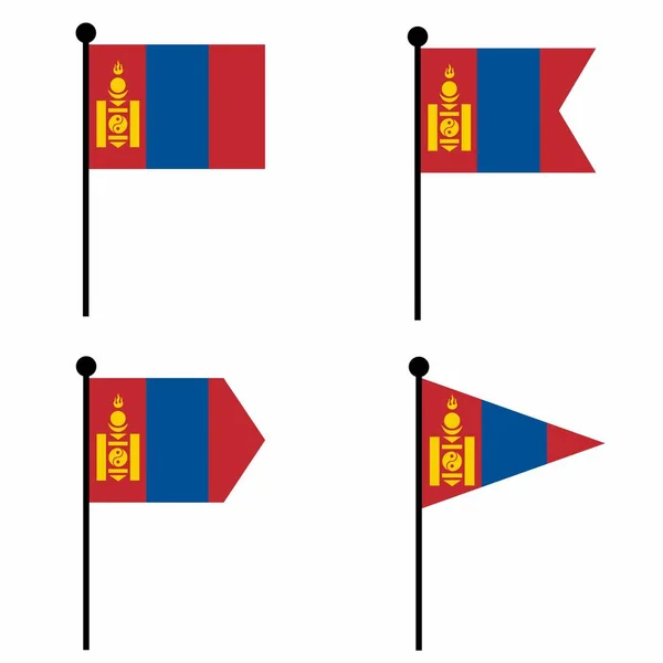Μογγολία Κυματίζει Εικονίδιο Σημαία Που Εκδόσεις Σχήμα Συλλογή Πινακίδας Για — Διανυσματικό Αρχείο