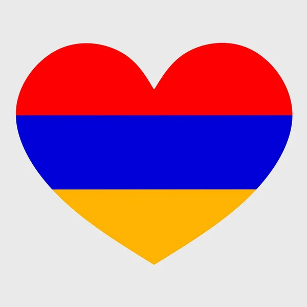 Εικονογράφηση Διάνυσμα Της Σημαίας Της Αρμενίας Σχήμα Καρδιάς Απομονωμένη Απλό — Διανυσματικό Αρχείο