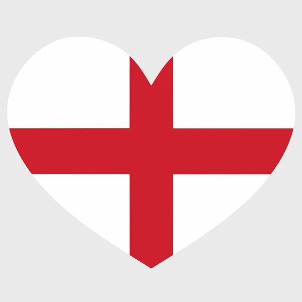 Vektorillustration Der England Flagge Mit Einem Herz Form Isoliert Auf — Stockvektor