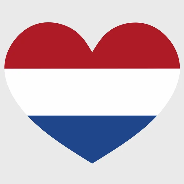 Wektorowa Ilustracja Holenderskiej Flagi Odizolowanym Sercem Równym Tle — Wektor stockowy
