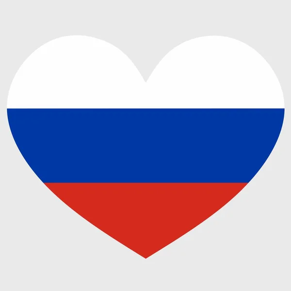 Vektorillustration Der Russland Flagge Mit Einem Herz Form Isoliert Auf — Stockvektor