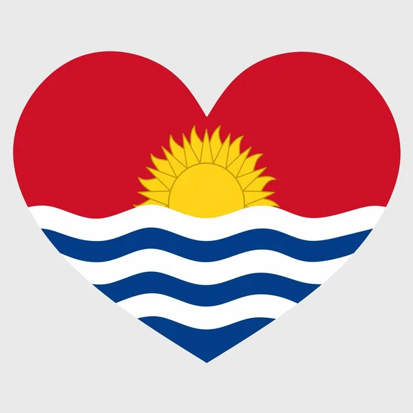 Εικονογράφηση Διάνυσμα Της Σημαίας Κιριμπάτι Μια Καρδιά Σχήμα Απομονωμένη Απλό — Διανυσματικό Αρχείο