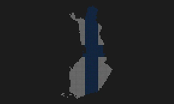 Finlândia Pontilhada Bandeira Mapa Com Textura Grunge Estilo Mosaico Ponto — Vetor de Stock
