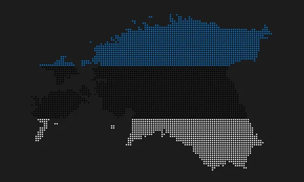 Estónia Pontilhada Bandeira Mapa Com Textura Grunge Estilo Ponto Mosaico — Vetor de Stock
