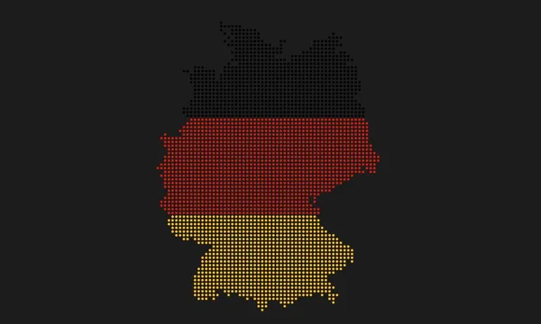 德国用马赛克圆点风格的粗硬纹理点缀了地图旗 具有半色调效果的信息图形国家图的像素矢量抽象图解 — 图库矢量图片