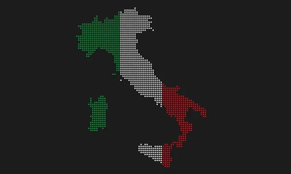 Itália Pontilhada Bandeira Mapa Com Textura Grunge Estilo Ponto Mosaico — Vetor de Stock