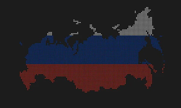 Rússia Pontilhada Bandeira Mapa Com Textura Grunge Estilo Ponto Mosaico —  Vetores de Stock