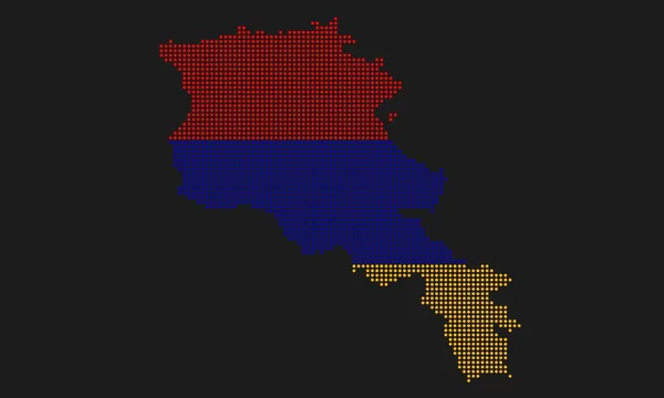 Arménia Pontilhada Bandeira Mapa Com Textura Grunge Estilo Ponto Mosaico — Vetor de Stock