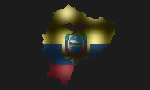 Bandera Mapa Punteada Ecuador Con Textura Grunge Estilo Punto Mosaico — Archivo Imágenes Vectoriales