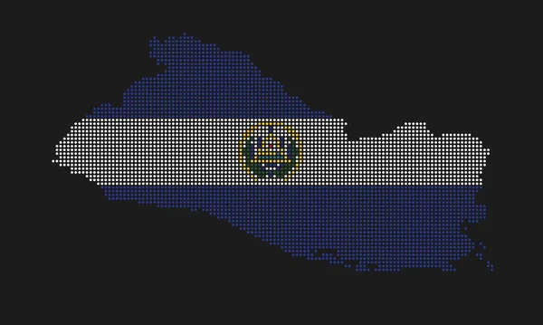 Bandiera Mappa Punteggiata Salvador Con Grunge Texture Stile Dot Mosaico — Vettoriale Stock
