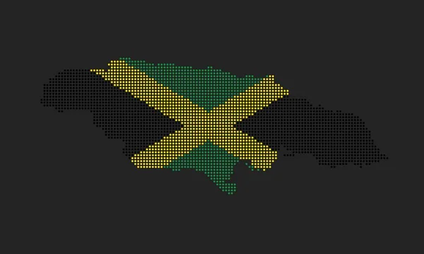 Ямайка Розмістила Карті Прапор Текстурою Гранджу Мозаїчному Стилі Абстрактний Векторний — стоковий вектор