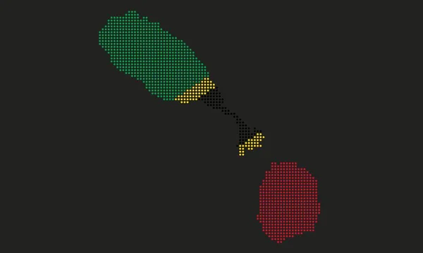 Kitts Und Nevis Gepunktete Flagge Mit Grunge Textur Mosaik Punkt — Stockvektor