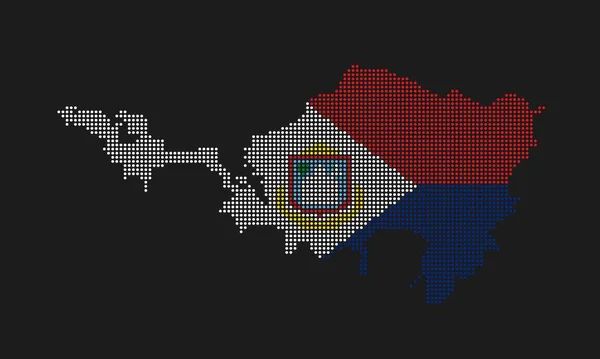 Sint Maarten Tečkovaná Vlajka Grunge Texturou Mozaice Tečka Stylu Abstraktní — Stockový vektor