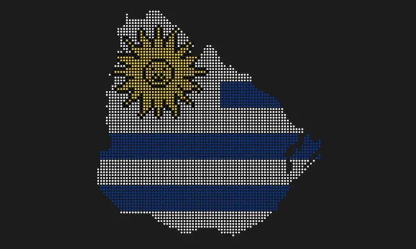 Уругвайский Флаг Пунктирной Текстурой Стиле Faic Dot Абстрактная Пиксельная Векторная — стоковый вектор