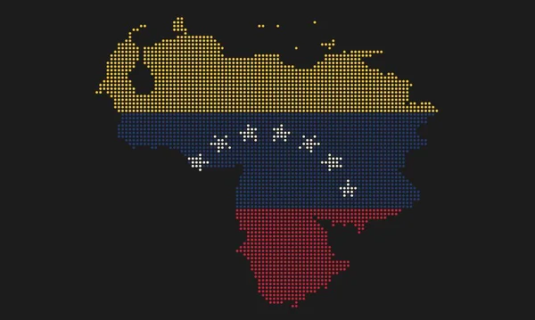 Venezuela Noktalı Harita Bayrağı Mozaik Nokta Şeklinde Grunge Desenli Bilgi — Stok Vektör