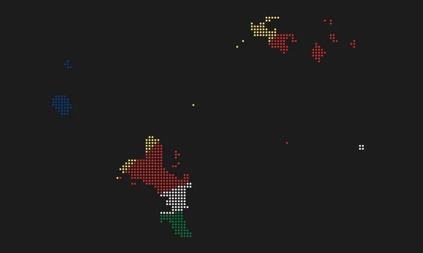Seychellen Gepunktete Landkarte Flagge Mit Grunge Textur Mosaik Punkt Stil — Stockvektor