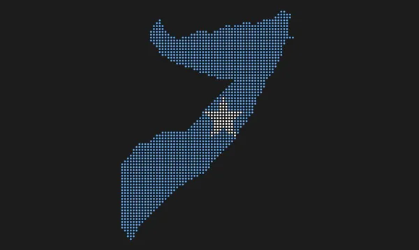 Somália Pontilhada Bandeira Mapa Com Textura Grunge Estilo Mosaico Ponto — Vetor de Stock