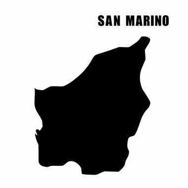 San Marino 'nun ana hat haritasının vektör çizimi. Yüksek detaylı sınır haritası. Beyaz arka planda izole edilmiş bir ülke haritasının silüeti. Bilgi ve coğrafi bilgi haritası.