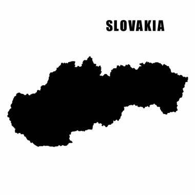 Slovakya 'nın ana hat haritasının vektör çizimi. Yüksek detaylı sınır haritası. Beyaz arka planda izole edilmiş bir ülke haritasının silüeti. Bilgi ve coğrafi bilgi haritası.