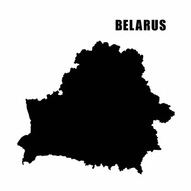 Belarus 'un ana hat haritasının vektör çizimi. Yüksek detaylı sınır haritası. Beyaz arka planda izole edilmiş bir ülke haritasının silüeti. Bilgi ve coğrafi bilgi haritası.