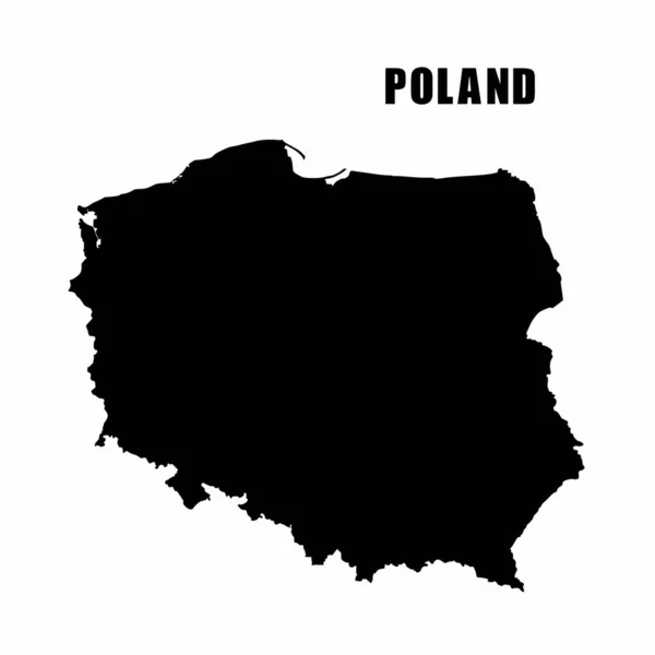Vector Illustration Outline Map Poland High Detail Border Map Silhouette — Stock Vector