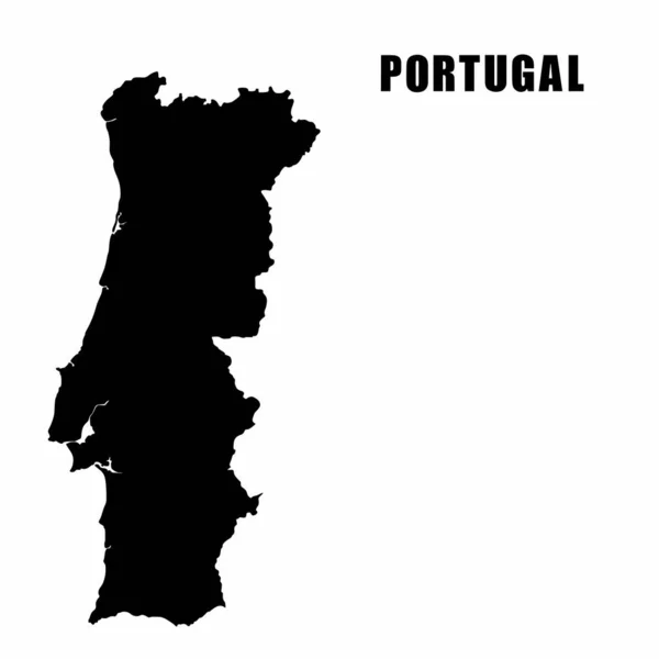 Векторная Иллюстрация Карты Португалии Детальная Карта Границ Силуэт Карты Страны — стоковый вектор