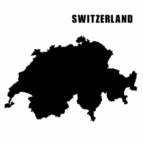 Ilustración Vectorial Del Mapa Esquemático Suiza Mapa Fronterizo Alto Detalle — Archivo Imágenes Vectoriales