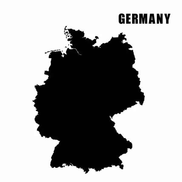 ドイツのアウトラインマップのベクトル図 高精細な国境地図 白い背景に隔離された国の地図のシルエット 地理的 地理的情報マップ — ストックベクタ