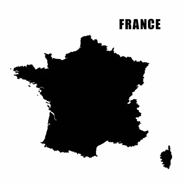 Векторна Ілюстрація Наочної Карти Франції Висока Детальна Карта Кордону Силует — стоковий вектор