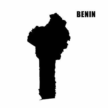 Benin 'in ana hat haritasının vektör çizimi. Yüksek detaylı sınır haritası. Beyaz arka planda izole edilmiş bir ülke haritasının silüeti. Bilgi ve coğrafi bilgi haritası.