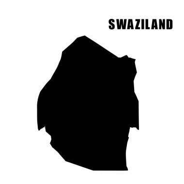 Svaziland ya da Eswatini 'nin ana haritasının vektör çizimi. Yüksek detaylı sınır haritası. Beyaz arka planda izole edilmiş bir ülke haritasının silüeti. Bilgi ve coğrafi bilgi haritası.