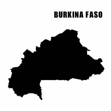 Burkina Faso 'nun ana hat haritasının vektör çizimi. Yüksek detaylı sınır haritası. Beyaz arka planda izole edilmiş bir ülke haritasının silüeti. Bilgi ve coğrafi bilgi haritası.