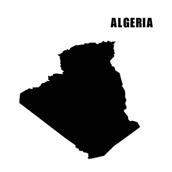 Vector Illustratie Van Schema Kaart Van Algerije Gedetailleerde Grenskaart Silhouet — Stockvector
