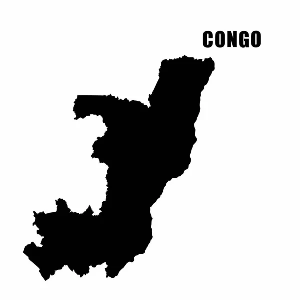 Kongói Köztársaság Vázlatos Térképének Vektorillusztrációja Nagy Részletességű Határtérkép Egy Fehér — Stock Vector