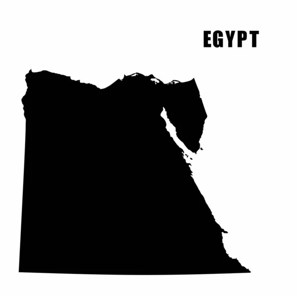 Ilustração Vetorial Mapa Esboço Egito Mapa Fronteira Alto Detalhe Silhueta —  Vetores de Stock