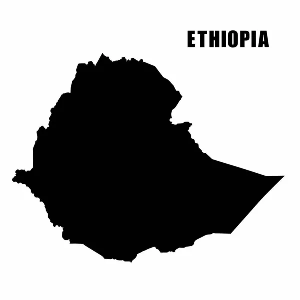 Ilustração Vetorial Mapa Contorno Etiópia Mapa Fronteira Alto Detalhe Silhueta —  Vetores de Stock