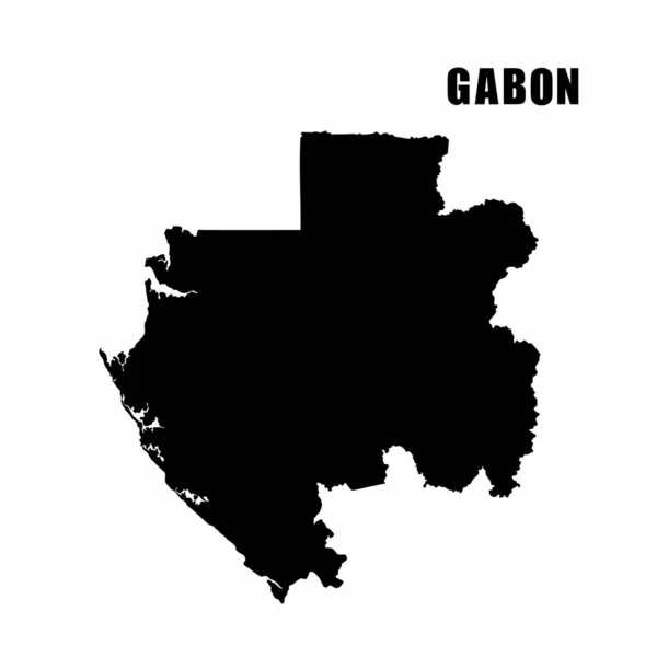 Illustration Vectorielle Des Grandes Lignes Carte Gabon Carte Des Frontières — Image vectorielle