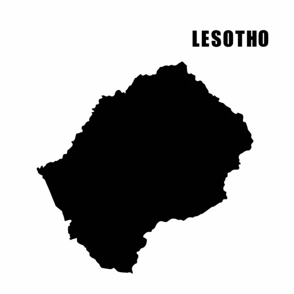 Ilustração Vetorial Mapa Contorno Lesoto Mapa Fronteira Alto Detalhe Silhueta — Vetor de Stock